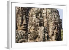 Face Towers in Bayon Temple in Angkor Thom-Michael Nolan-Framed Photographic Print