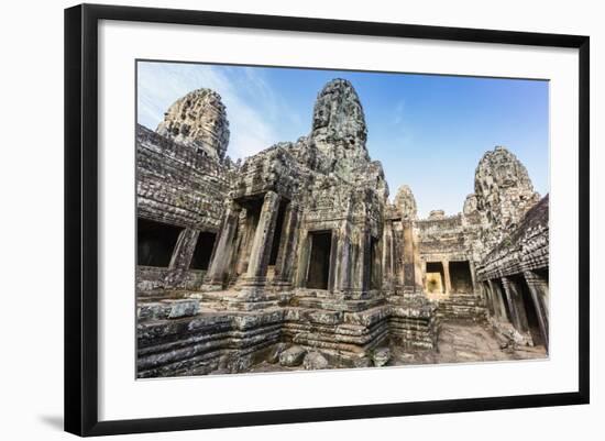 Face Towers in Bayon Temple in Angkor Thom-Michael Nolan-Framed Photographic Print