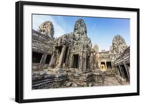 Face Towers in Bayon Temple in Angkor Thom-Michael Nolan-Framed Photographic Print