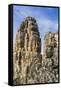 Face Towers in Bayon Temple in Angkor Thom-Michael Nolan-Framed Stretched Canvas