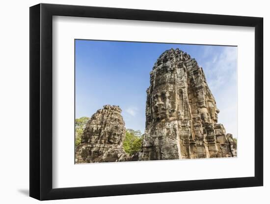 Face Towers in Bayon Temple in Angkor Thom-Michael Nolan-Framed Photographic Print