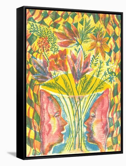 Faces and Flowers-Mary Kuper-Framed Stretched Canvas