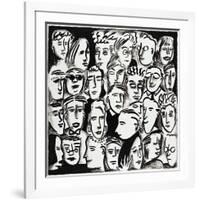 Faces in Black and White-Diana Ong-Framed Giclee Print