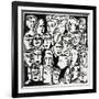 Faces in Black and White-Diana Ong-Framed Giclee Print