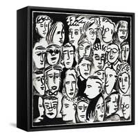 Faces in Black and White-Diana Ong-Framed Stretched Canvas