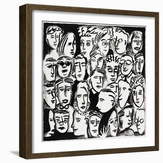 Faces in Black and White-Diana Ong-Framed Giclee Print