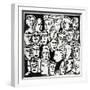 Faces in Black and White-Diana Ong-Framed Giclee Print