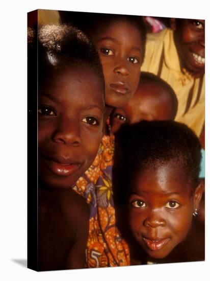 Faces of Ghanaian Children, Kabile, Brong-Ahafo Region, Ghana-Alison Jones-Stretched Canvas