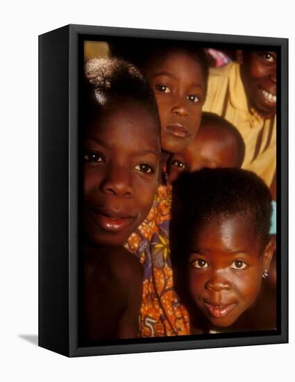 Faces of Ghanaian Children, Kabile, Brong-Ahafo Region, Ghana-Alison Jones-Framed Stretched Canvas