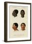 Faces of Racial Types, African and Charrua-null-Framed Art Print