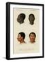 Faces of Racial Types, African and Charrua-null-Framed Art Print