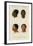 Faces of Racial Types, African and Charrua-null-Framed Art Print