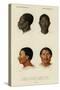 Faces of Racial Types, African and Charrua-null-Stretched Canvas