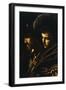 Faces of Two Men, Detail from Our Lady of Mercy or Seven Acts of Mercy-Caravaggio-Framed Giclee Print