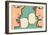 Faces Speaking and Bubbles-GeraKTV-Framed Art Print