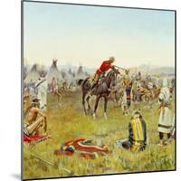 Facing the Indians (Single Handed). 1917-Charles Marion Russell-Mounted Giclee Print
