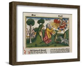 Facsimile Copy of Exodus 34 1-10 Moses Receives the Second Tablets with the Ten Commandments-null-Framed Giclee Print