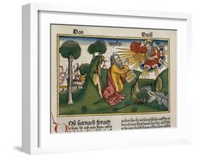 Facsimile Copy of Exodus 34 1-10 Moses Receives the Second Tablets with the Ten Commandments-null-Framed Giclee Print