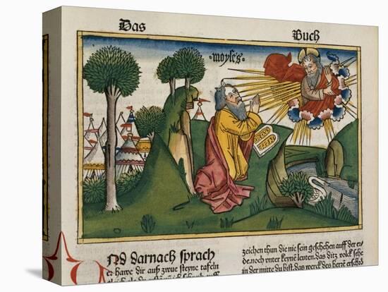 Facsimile Copy of Exodus 34 1-10 Moses Receives the Second Tablets with the Ten Commandments-null-Stretched Canvas