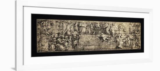 Facsimile Copy of the Cartoon for 'The School of Athens'-Raphael-Framed Giclee Print