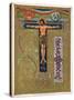 Facsimile of a Page of Illuminated Manuscript with the Crucifix Designed into an Ornate Letter T-null-Stretched Canvas