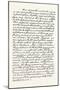 Facsimile of a Portion of a Letter from Washington, Addressed to Sir J. Sinclair, Bart., 1870S-null-Mounted Giclee Print