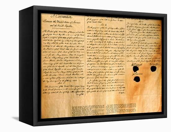 Facsimile of the Convention for the Purchase of Louisiana by the United States, April 30, 1803-null-Framed Stretched Canvas