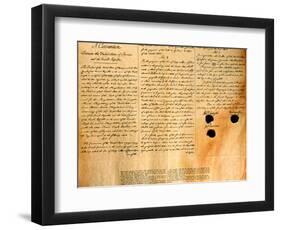 Facsimile of the Convention for the Purchase of Louisiana by the United States, April 30, 1803-null-Framed Giclee Print