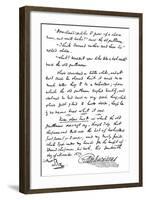 Facsimile of the Inscription in a Copy of the Pickwick Papers, 1839-null-Framed Giclee Print