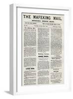 Facsimile of the Issue of 25th January 1900 of the Mafeking Mail-Louis Creswicke-Framed Giclee Print