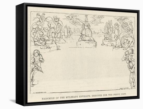 Facsimile of the Mulready Envelope, Designed for the Penny Post-William Mulready-Framed Stretched Canvas