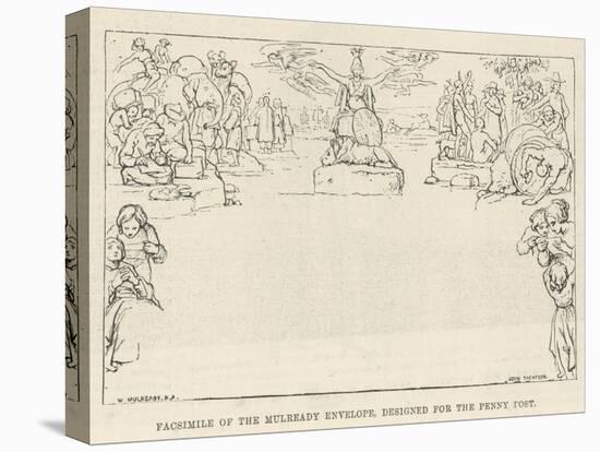 Facsimile of the Mulready Envelope, Designed for the Penny Post-William Mulready-Stretched Canvas