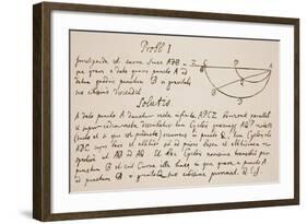 Facsimile of the Solution to the Problem of the Brachystochrone, or Curve of Quickest Descent-Sir Isaac Newton-Framed Giclee Print