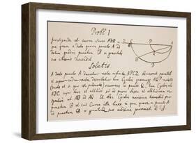 Facsimile of the Solution to the Problem of the Brachystochrone, or Curve of Quickest Descent-Sir Isaac Newton-Framed Giclee Print