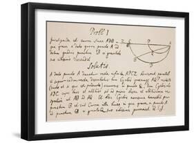 Facsimile of the Solution to the Problem of the Brachystochrone, or Curve of Quickest Descent-Sir Isaac Newton-Framed Giclee Print