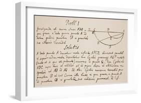 Facsimile of the Solution to the Problem of the Brachystochrone, or Curve of Quickest Descent-Sir Isaac Newton-Framed Giclee Print