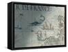 Facsmile of Whaling and Isle of Saint Brandon, Detail from a Portolan Map by Pierre Desceliers,…-null-Framed Stretched Canvas