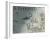 Facsmile of Whaling and Isle of Saint Brandon, Detail from a Portolan Map by Pierre Desceliers,…-null-Framed Giclee Print