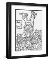 Facsmilie of the Astrological Hieroglyphic Forecasting the Great Fire of London-William Lilly-Framed Premium Giclee Print