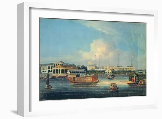 Factories at Canton, from the Harbour, China, 1850-null-Framed Giclee Print