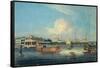 Factories at Canton, from the Harbour, China, 1850-null-Framed Stretched Canvas