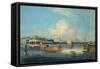 Factories at Canton, from the Harbour, China, 1850-null-Framed Stretched Canvas