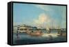 Factories at Canton, from the Harbour, China, 1850-null-Framed Stretched Canvas