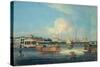 Factories at Canton, from the Harbour, China, 1850-null-Stretched Canvas