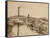 Factory and Laundresses at La Roubine Du Roi-Vincent van Gogh-Framed Stretched Canvas