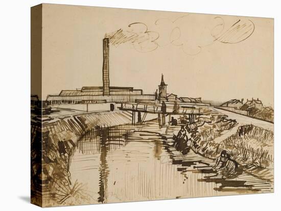 Factory and Laundresses at La Roubine Du Roi-Vincent van Gogh-Stretched Canvas