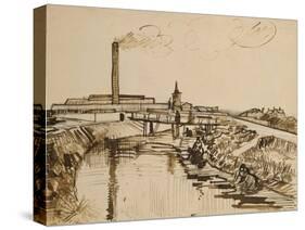 Factory and Laundresses at La Roubine Du Roi-Vincent van Gogh-Stretched Canvas