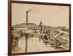 Factory and Laundresses at La Roubine Du Roi-Vincent van Gogh-Framed Giclee Print