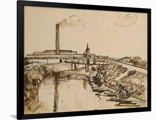 Factory and Laundresses at La Roubine Du Roi-Vincent van Gogh-Framed Giclee Print