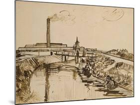 Factory and Laundresses at La Roubine Du Roi-Vincent van Gogh-Mounted Giclee Print